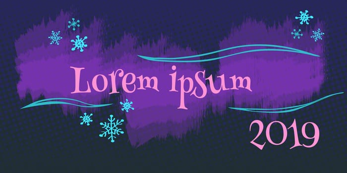 Lorem ipsum 2019 background. New year. Pop art retro vector illustration kitsch vintage