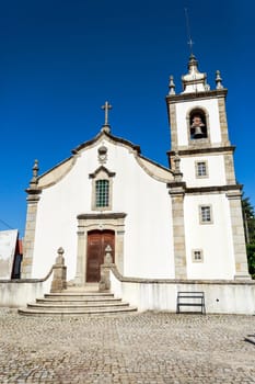 View of the 18th century parish church in Mesquitela, Gouveia, Portugal