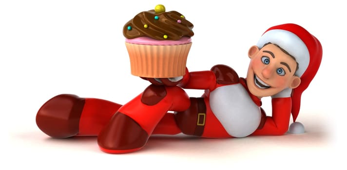 Fun Super Santa Claus - 3D Illustration