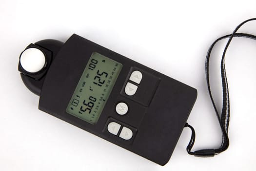 Lightmeter with cord isolated on white background