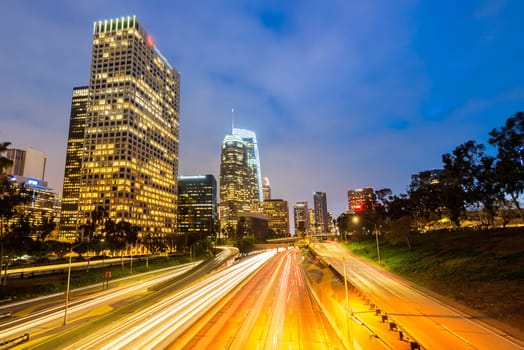 Los Angeles Downtown Sunset, LA California, USA