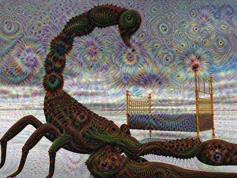 Giant scorpion in nightmare dream