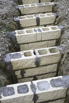 Foundation construction and cement plaster houses, architecture and business