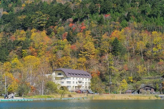 Lake Yunoko is a small lake located just north of Senjogahara marsh and it is located about 6 km north-northwest of Lake Chuzenji. This photo was shot in autumn.