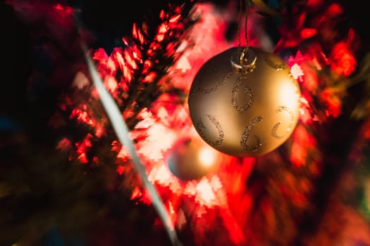 Christmas-tree decorations. Close up. Selective focus.