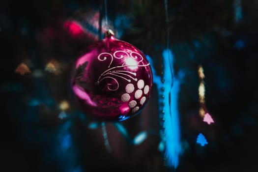 Christmas-tree decorations. Close up. Selective focus.
