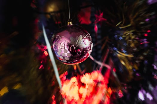 Christmas-tree decorations. Close up. Selective focus.