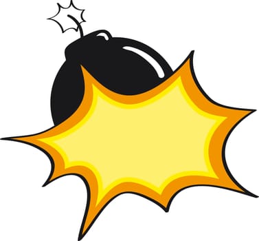bomb ball black fire burning boom blast illustration