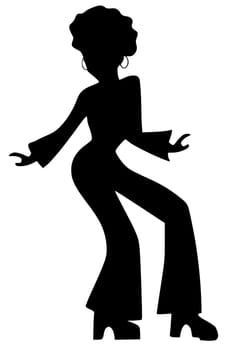 dance disco nightclub lady music silhouette illustration