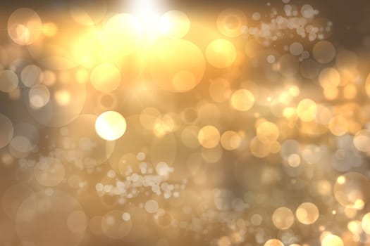 Abstract blurred festive background  for Christmas with bokeh defocused golden lights.