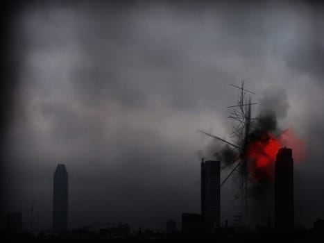 Mystical smog over the city.