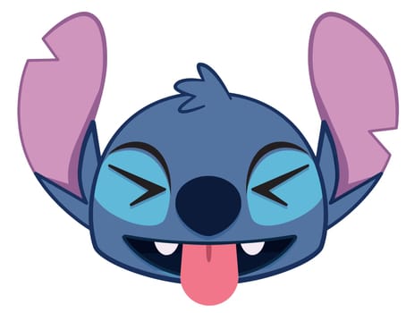 Lilo Stitch character illsutration cute head tongue out