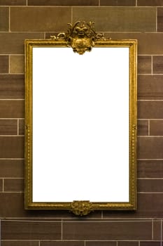 Art Museum Frame Vintage Ornate Painting Picture Blank Clipping Path Isolated Beautiful