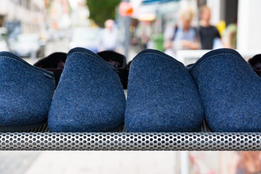 Blue Wool House Slippers Clothing Pajamas Sale Stand Outdoors