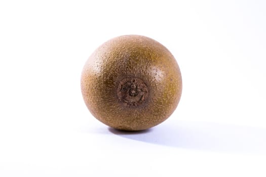 Brown Kiwi Whole Fruit Fresh Skin Hair Detail Closeup Isolated White Background Food