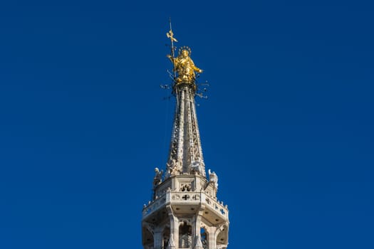 Detail Spires of Duomo Cathedral in Milan, Italy Gothic Architecture Closeup Travel Destination Famous