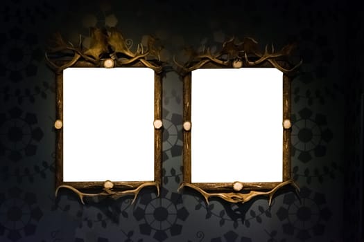 Art Museum Frame Vintage Ornate Painting Picture Blank Clipping Path Isolated Beautiful