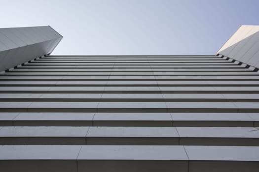 Abstract Architecture Facade Cement Concrete Modern Blue Sky Close Fasanenhof