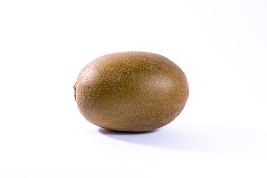 Brown Kiwi Whole Fruit Fresh Skin Hair Detail Closeup Isolated White Background Food
