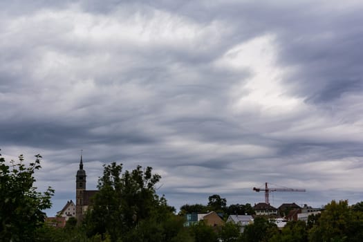 Boeblingen Sky Cityscape Church Feathery Waving Skylight