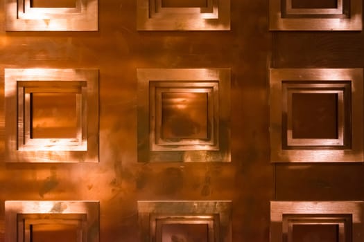 Bronze Copper Background Texture Wall Covering Squares Geometric Shapes