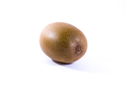 Brown Kiwi Whole Fruit Fresh Skin Hair Detail Closeup Isolated White Background Food