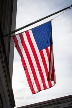 American Flag Closeup Backlit USA Patriotism Hanging Background Texture
