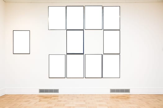 Art Museum Frame Wall Ornate Minimal Design White Isolated Clipping Path Template