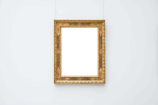 Art Museum Frame Wall Ornate Minimal Design White Isolated Clipping Path Template