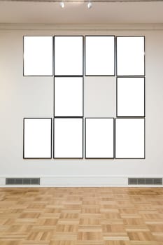 Art Museum Frame Wall Ornate Minimal Design White Isolated Clipping Path Template