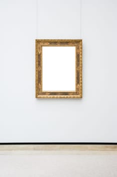 Art Museum Frame Wall Ornate Minimal Design White Isolated Clipping Path Template