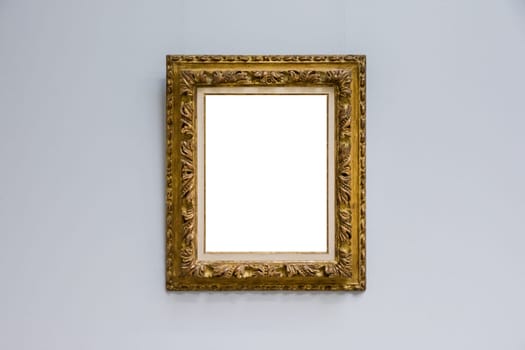 Art Museum Frame Wall Ornate Minimal Design White Isolated Clipping Path Template