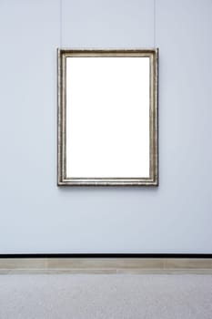 Art Museum Frame Wall Ornate Minimal Design White Isolated Clipping Path Template