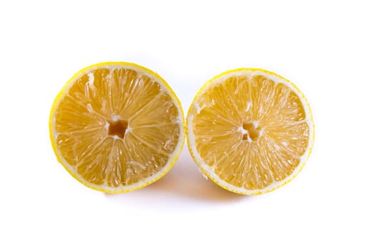 Lemon Cross Section Fruit Cut Slice Piece Texture Fresh Juicy Yellow White Isolated Background Closeup