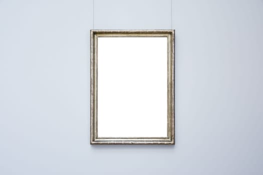 Art Museum Frame Wall Ornate Minimal Design White Isolated Clipping Path Template