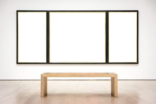 Modern Art Museum Frame Wall Clipping Path Isolated White Vector Illustration Template