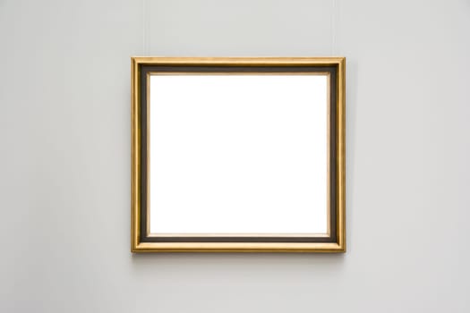 Art Museum Frame Wall Ornate Minimal Design White Isolated Clipping Path Template