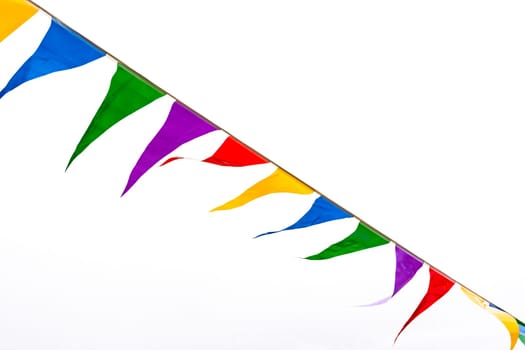 Party Color Flags Isolated White Background