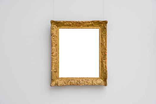 Art Museum Frame Wall Ornate Minimal Design White Isolated Clipping Path Template