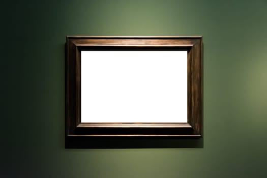 Art Museum Frame Wall Ornate Minimal Design White Isolated Clipping Path Template