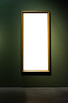 Art Museum Frame Wall Ornate Minimal Design White Isolated Clipping Path Template
