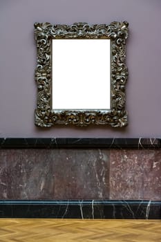 Art Museum Frame Wall Ornate Minimal Design White Isolated Clipping Path Template