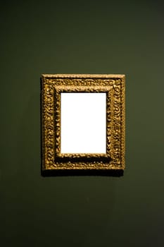 Art Museum Frame Wall Ornate Minimal Design White Isolated Clipping Path Template
