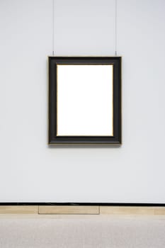 Art Museum Frame Wall Ornate Minimal Design White Isolated Clipping Path Template