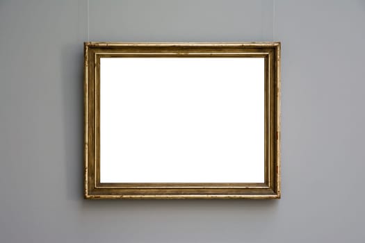 Art Museum Frame Wall Ornate Minimal Design White Isolated Clipping Path Template