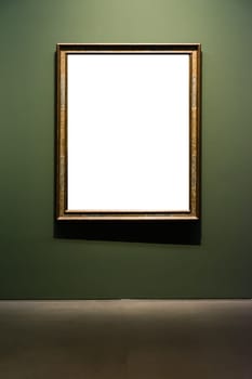 Art Museum Frame Wall Ornate Minimal Design White Isolated Clipping Path Template