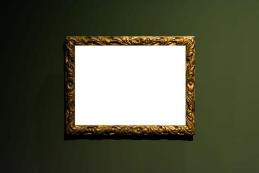 Art Museum Frame Wall Ornate Minimal Design White Isolated Clipping Path Template