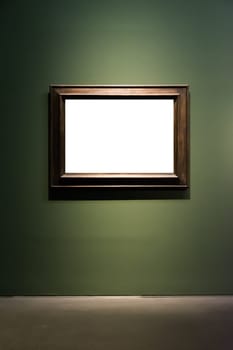 Art Museum Frame Wall Ornate Minimal Design White Isolated Clipping Path Template