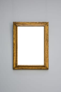 Art Museum Frame Wall Ornate Minimal Design White Isolated Clipping Path Template