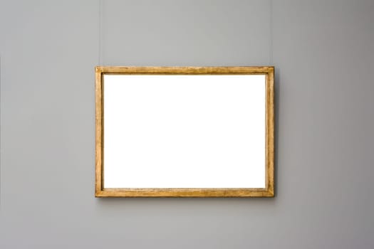 Art Museum Frame Wall Ornate Minimal Design White Isolated Clipping Path Template